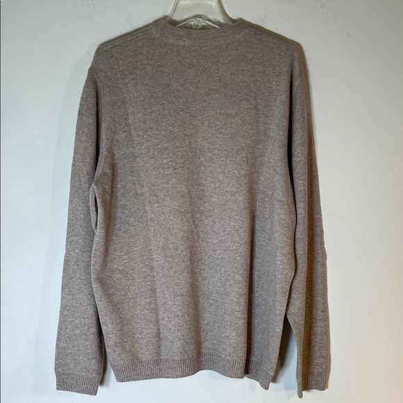 NEW! John W. Nordstrom 100% Cashmere Men's Taupe V-Neck Sweater. XL. - Picture 6 of 9